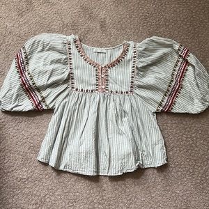 Zara TRF Collection embroidered baby doll top